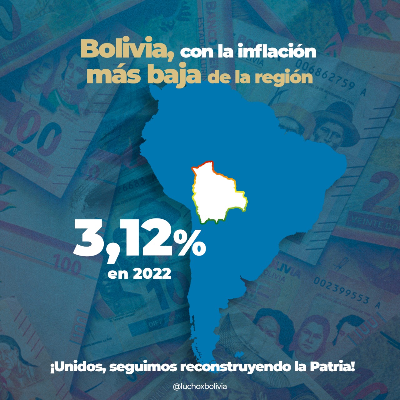 Presidente Arce destaca que Bolivia cerró el 2022 con la inflación más baja de la región 
