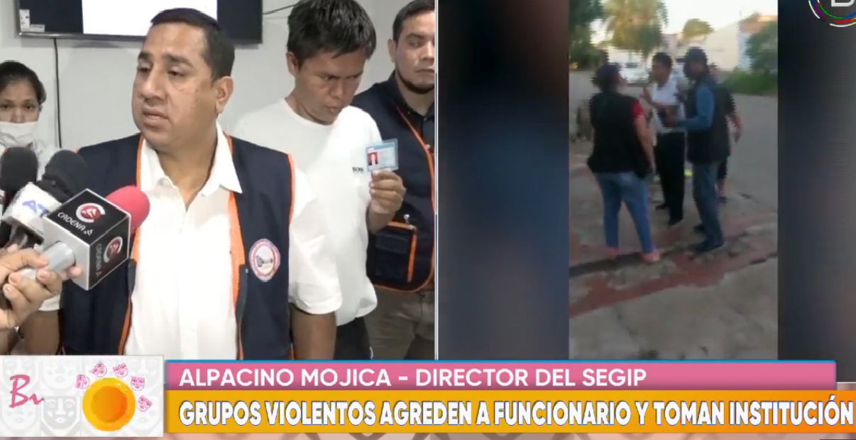 Grupos irregulares toman cuatro oficinas del Segip en Santa Cruz, agreden a funcionarios e impiden servicios