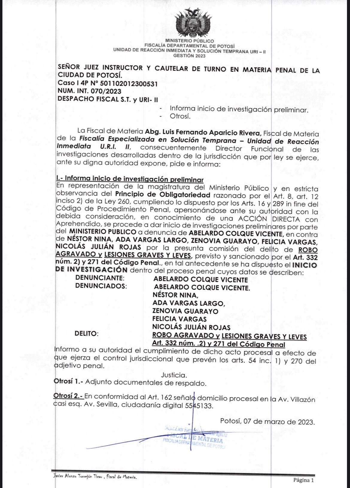 Fiscalía pide detención preventiva para tres agresores de diputado potosino y medidas cautelares para otros dos