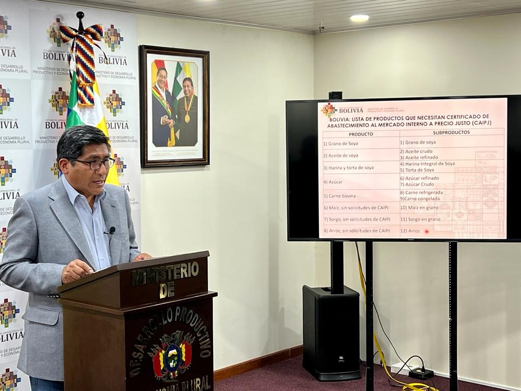 Política de abastecimiento interno y exportación de excedentes genera ahorro de $us 8.652 millones a las familias bolivianas