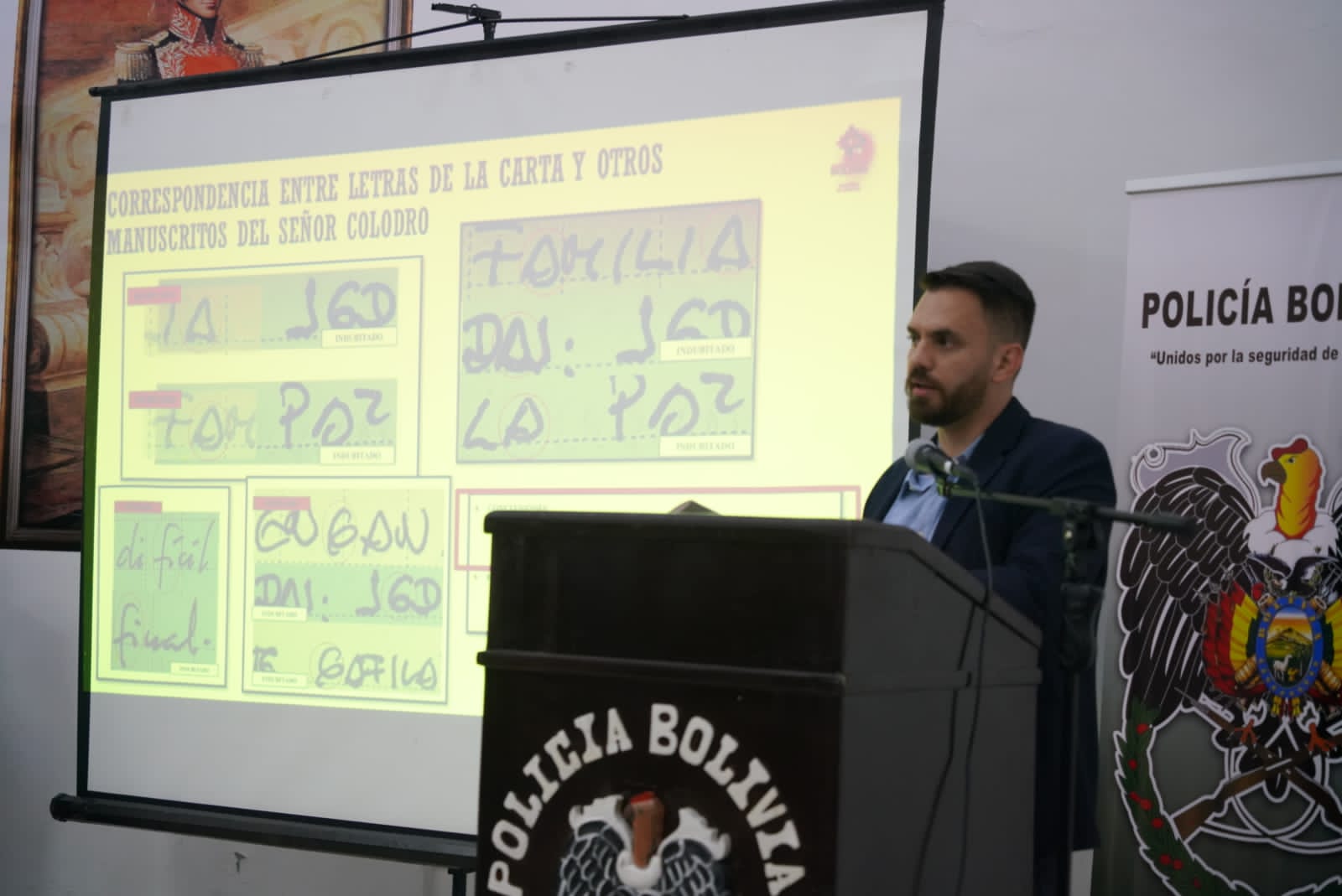 El ministro de Gobierno, Eduardo del Castillo, en conferencia de prensa