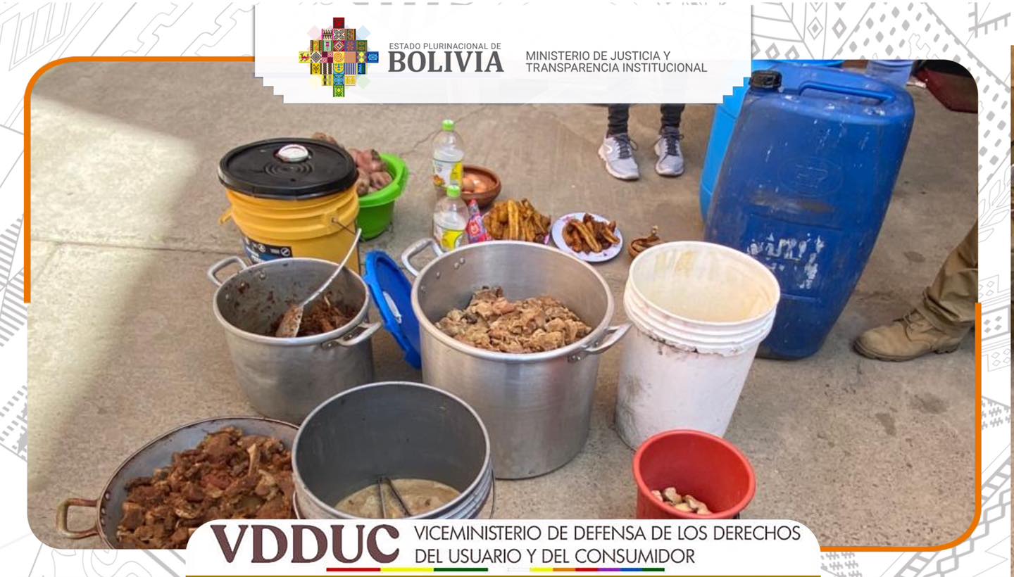 Encuentran alimentos en mal estado en chicharronerías de El Alto y arrestan a cinco personas