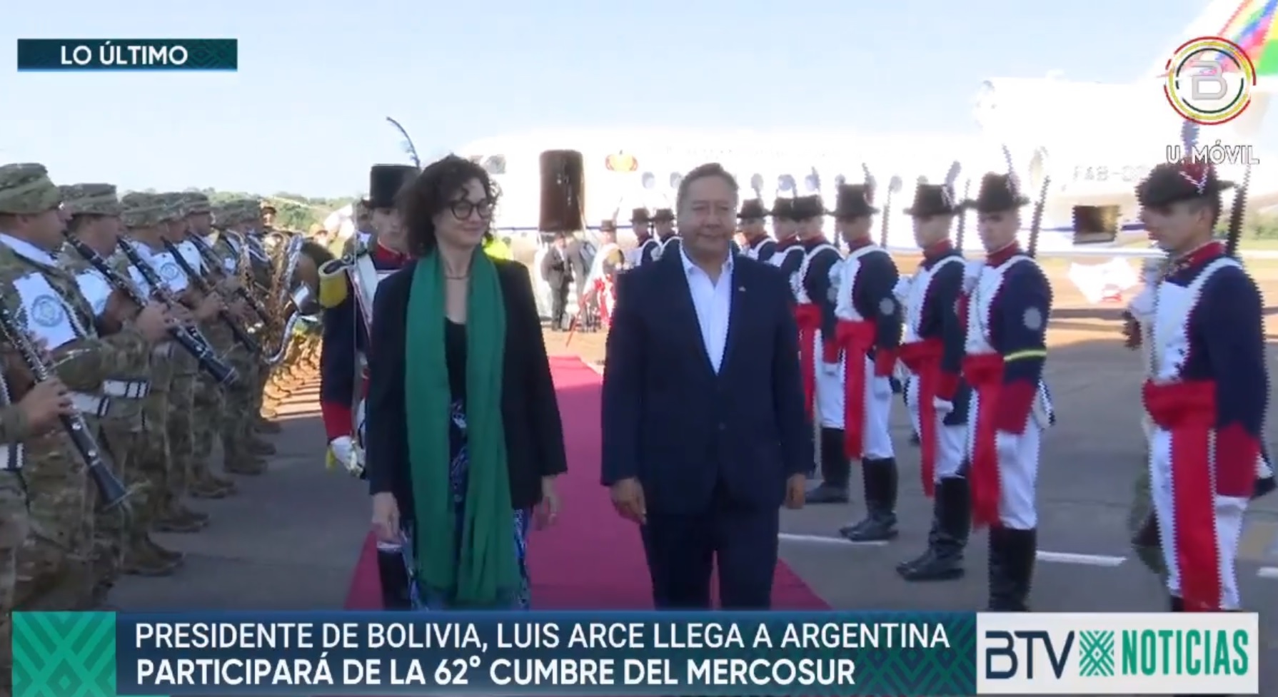 Arce arriba a Argentina para participar de la 62 Cumbre de Jefes y Jefas de Estado del Mercosur 