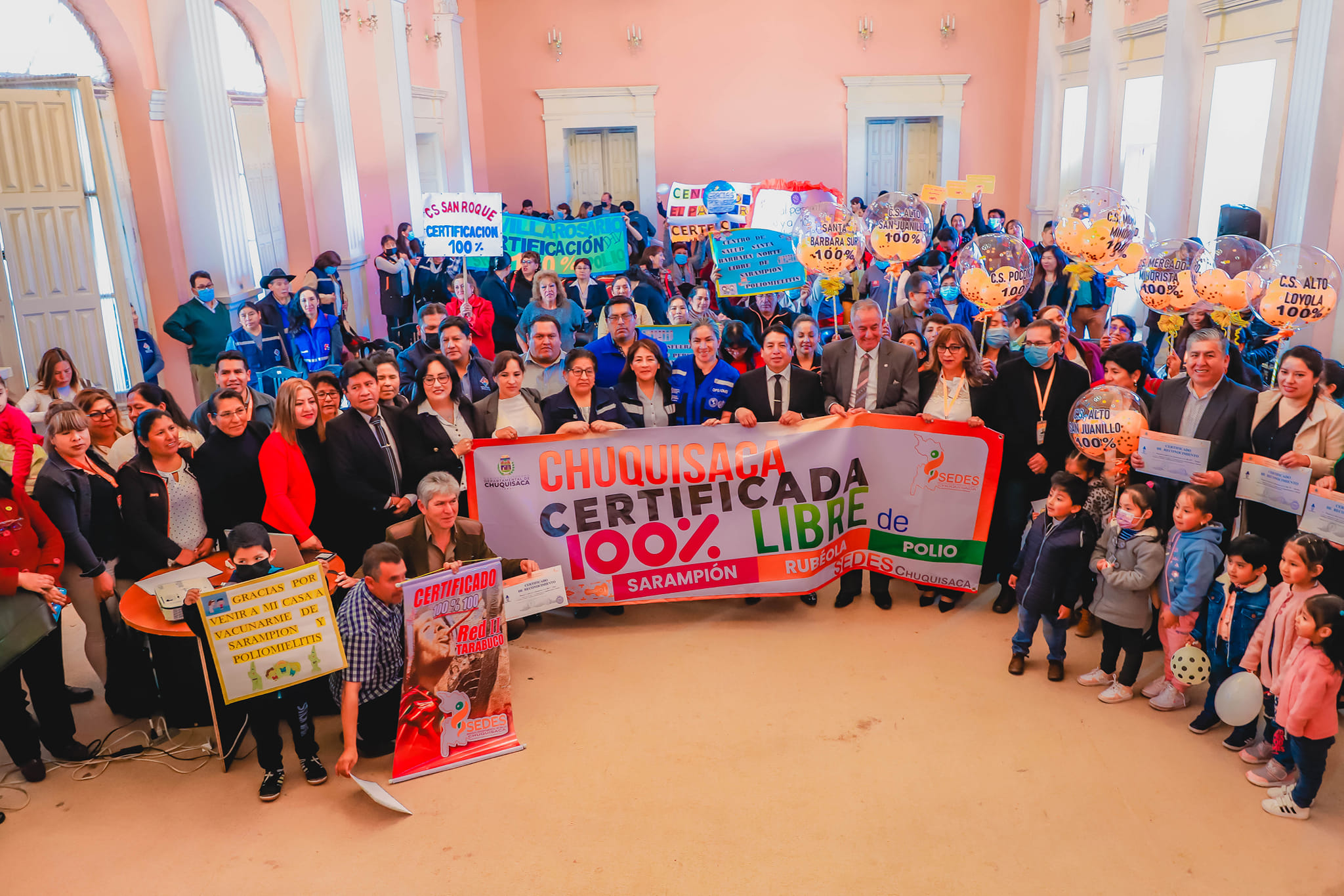 OPS certifica a Chuquisaca como primer departamento libre de sarampión, rubéola y poliomielitis