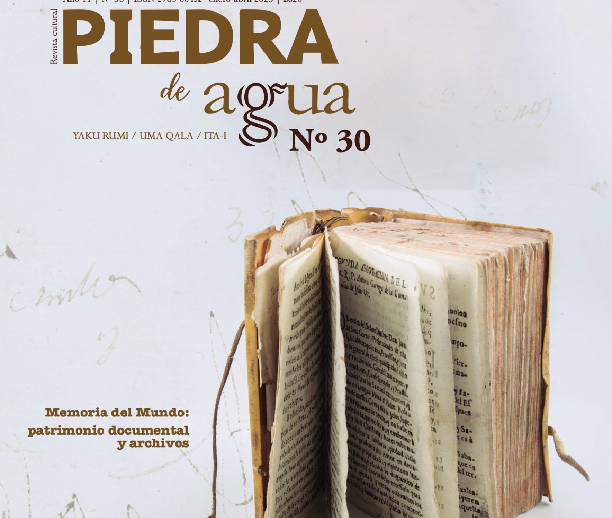 Revista Piedra de Agua reflexiona sobre los documentos declarados ‘Memoria del Mundo’