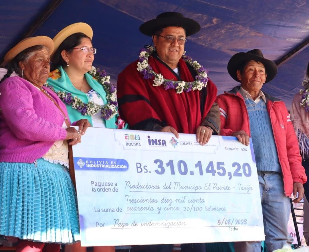 Seguro Agrario entrega Bs 310.145 a productores de El Puente afectados por la sequía