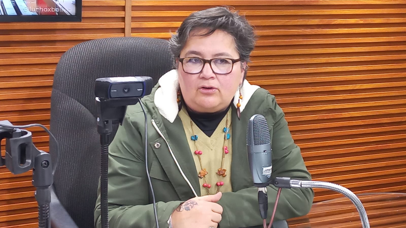 La ministra de Trabajo, Verónica Navia, en entrevista con Red Patria Nueva. Foto: MinTrabajo.