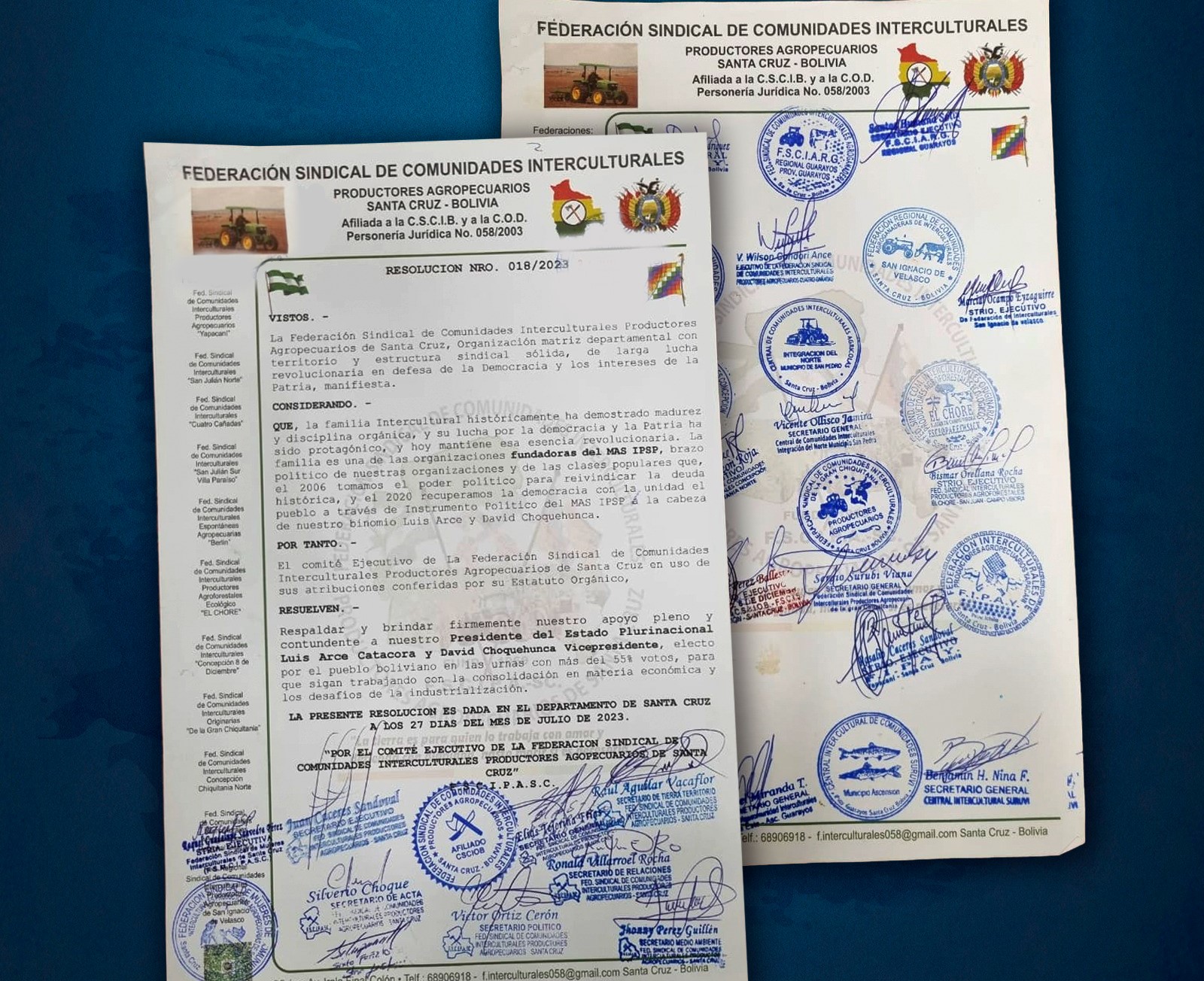 Arce agradece respaldo de los interculturales y asegura que los sectores sociales son la fortaleza de la democracia