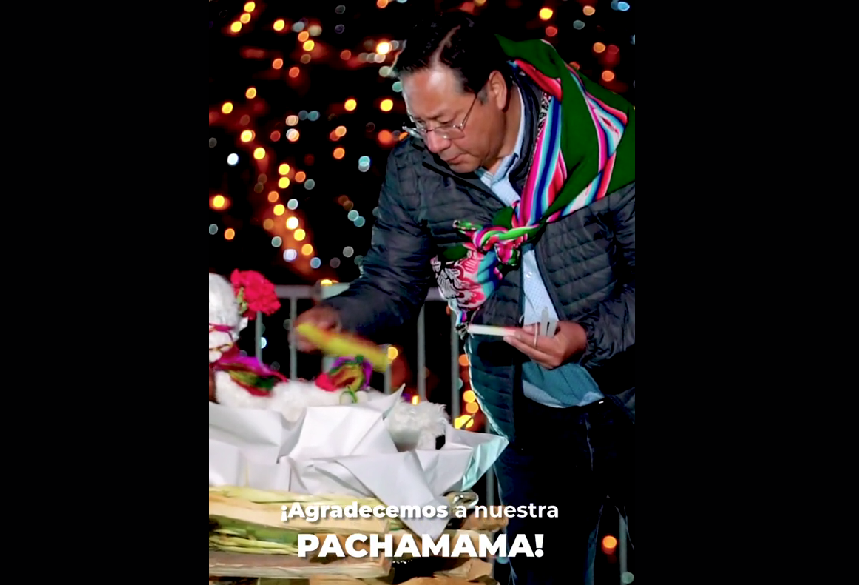 Presidente Arce ofrece ofrenda a la Pachamama y pide salud y progreso para Bolivia