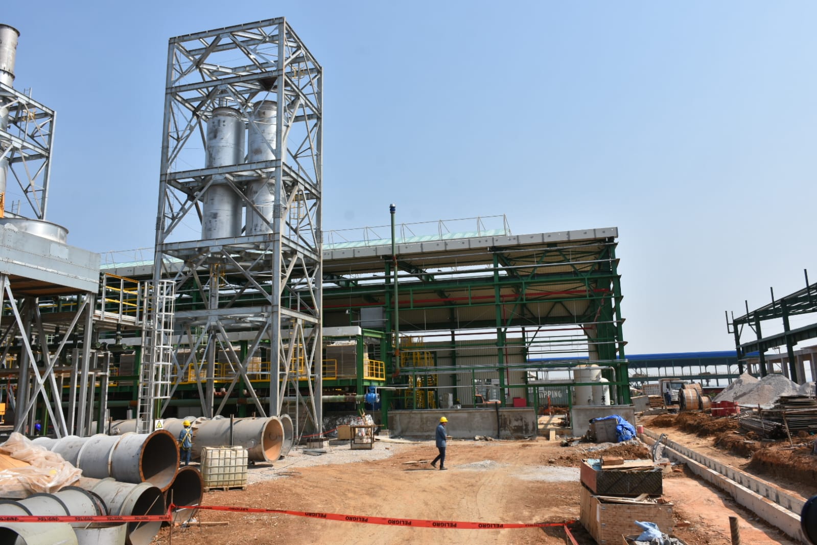 Avance de las obras en el Complejo Siderúrgico del Mutún. Foto: MinMinería.