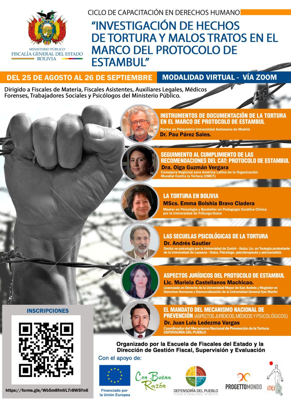 Servidores públicos se capacitan sobre investigación de hechos de tortura y protocolos de Estambul