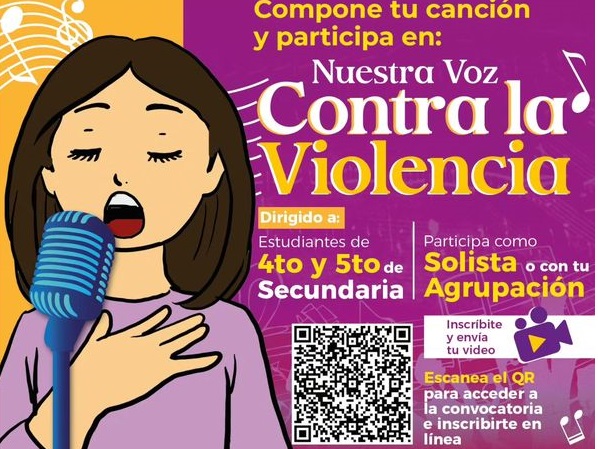 Educación convoca a estudiantes a un concurso de composiciones musicales y alzar su voz contra la violencia
