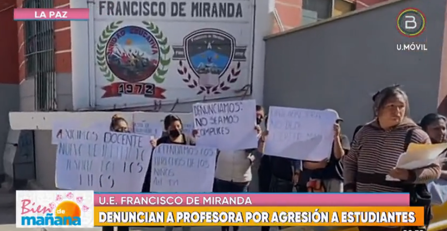 Padres denuncian a maestra de la unidad educativa "Francisco de Miranda" por agresión a estudiantes