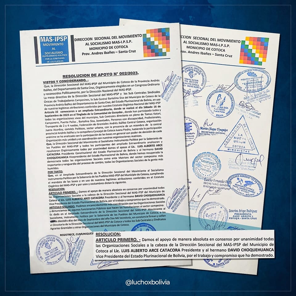 Presidente alerta sobre intereses divisionistas al interior del MAS