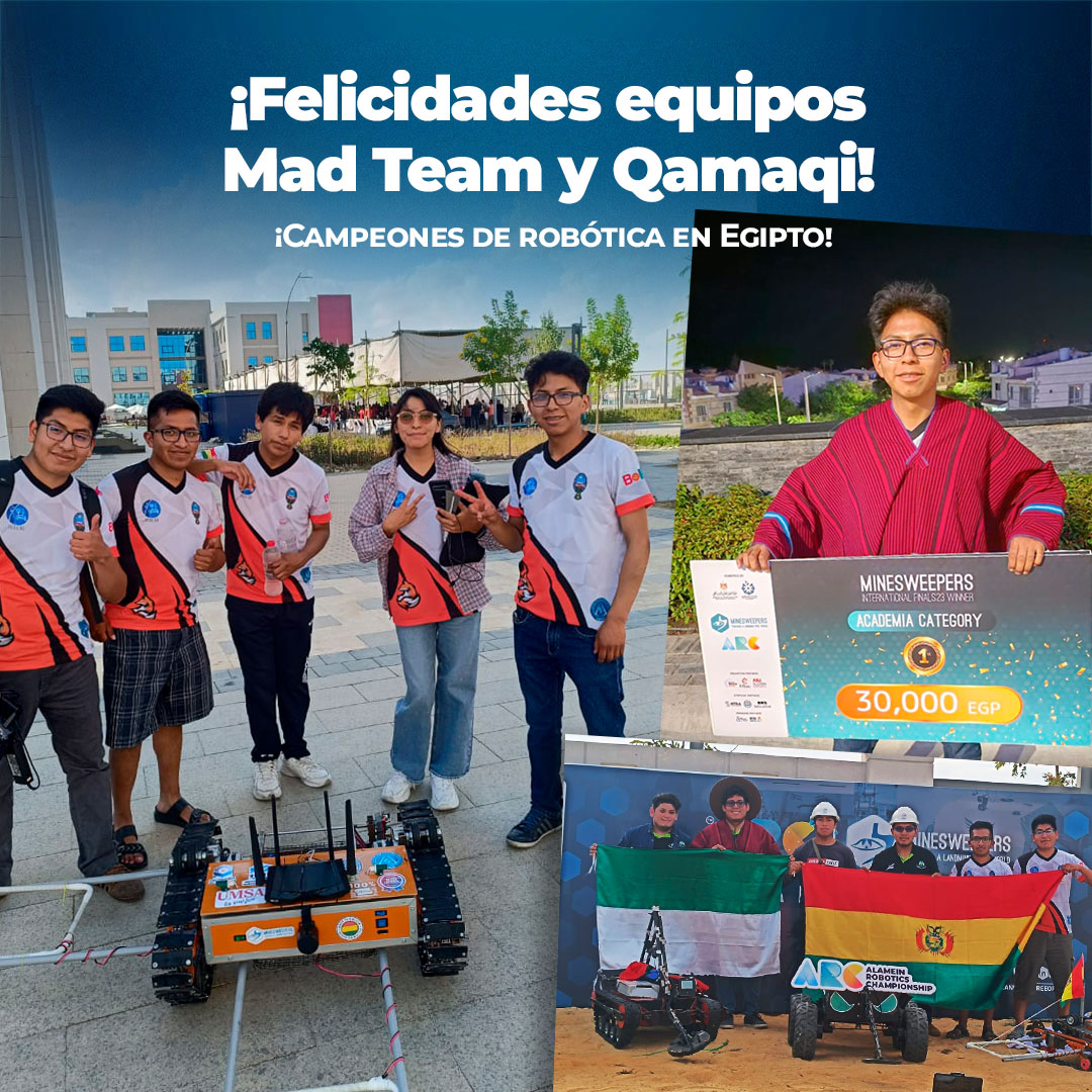 Presidente felicita a la delegación boliviana que obtuvo el primer lugar en el concurso internacional de robótica en Egipto