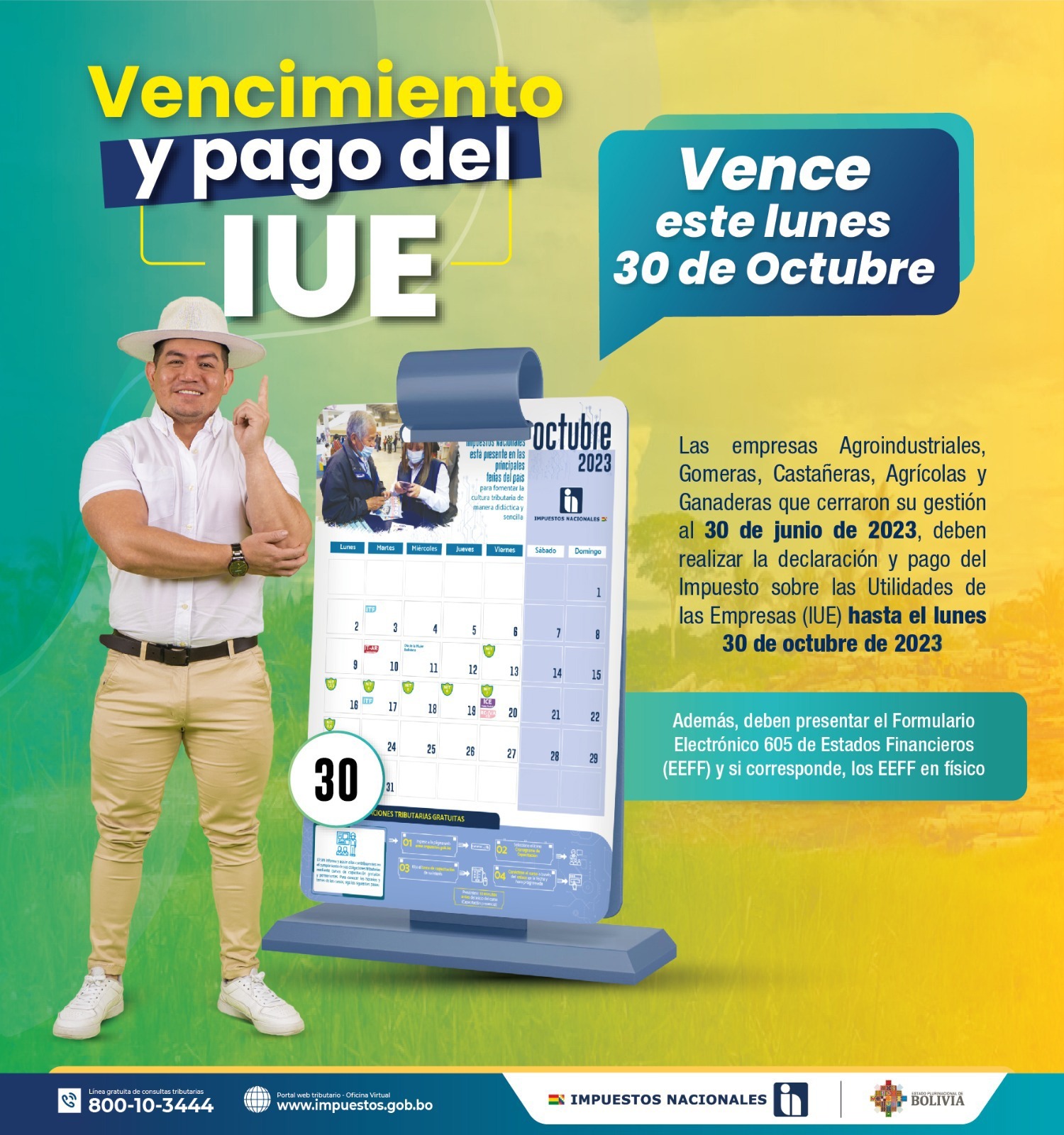 Pago del IUE hasta el lunes beneficia al contribuyente con compensación del IT