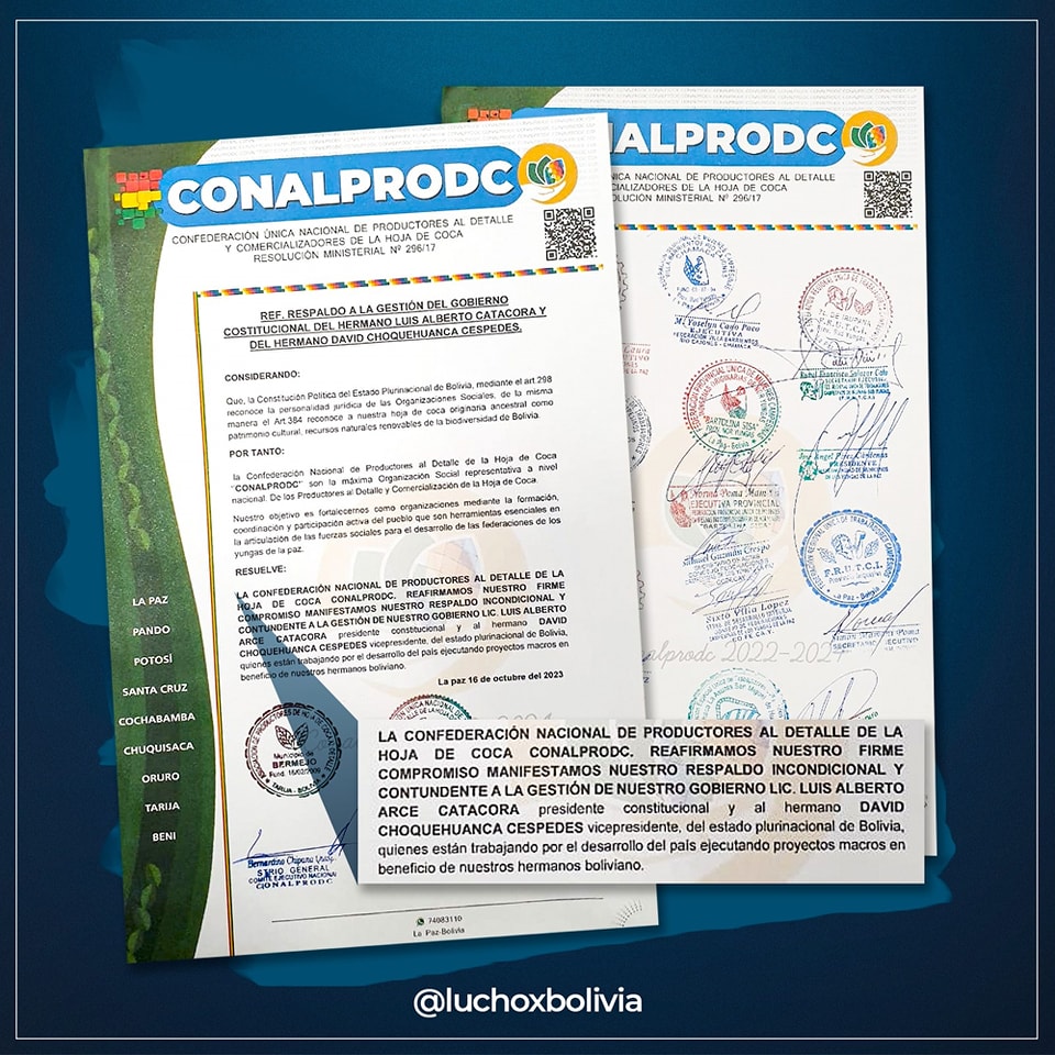 Arce defiende como principios fundamentales del Gobierno el escuchar al pueblo y respetar a las organizaciones sociales