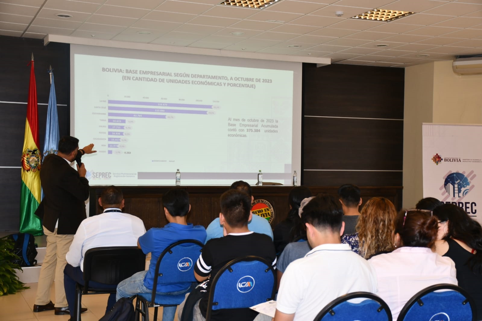 Seprec capacita a estudiantes de la UMSS sobre educación empresarial