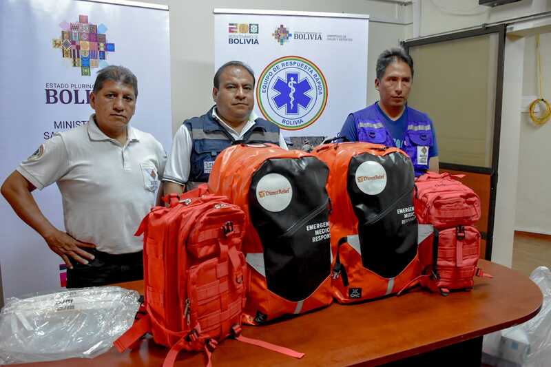 OPS dona mochilas tácticas médicas para atención inmediata de afectados por incendios 