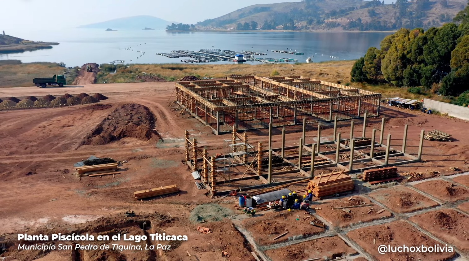 Construcción de la Planta Piscícola en el lago Titicaca alcanza al 49% de avance