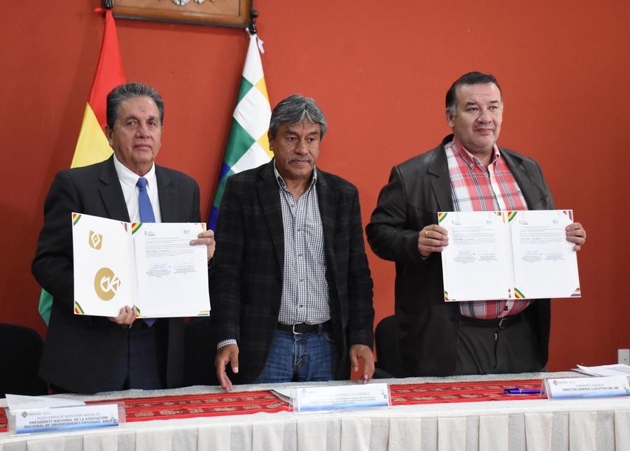 INE y universidades privadas de Bolivia firman acuerdo para sumar a potenciales 215.000 voluntarios para el Censo 2024