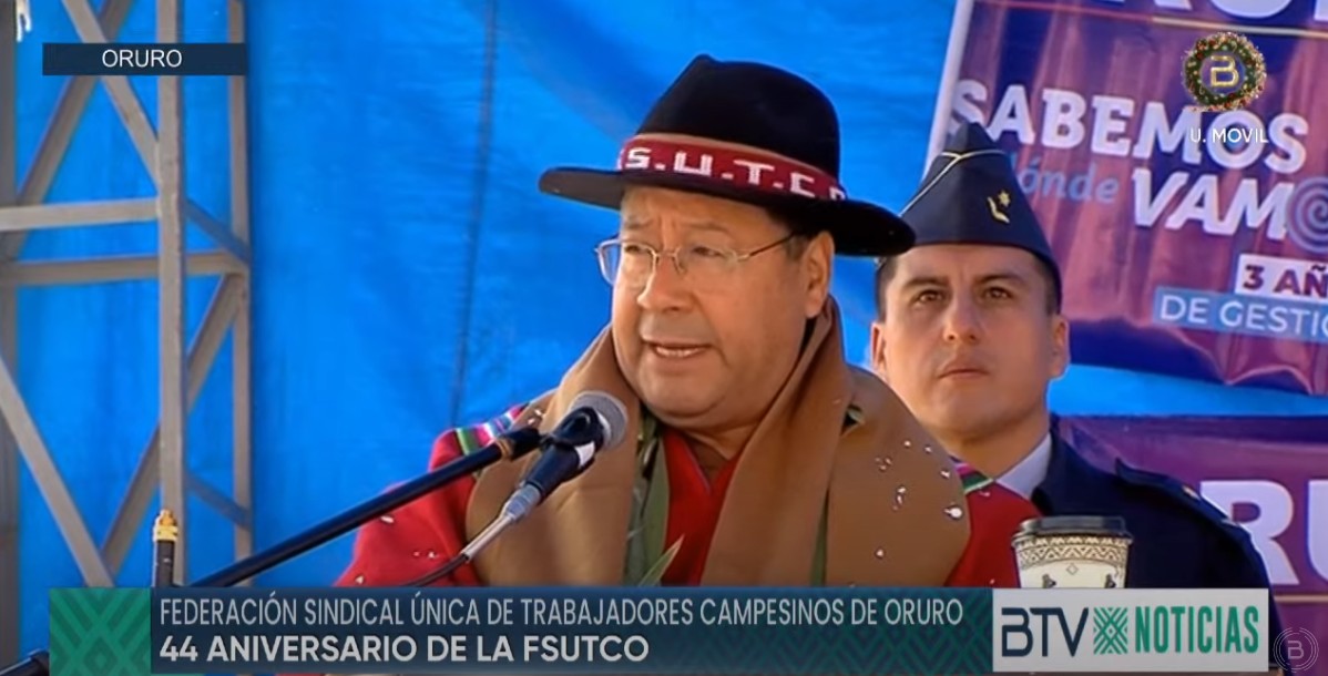 Presidente celebra 44 años de la federación de campesinos de Oruro y destaca que la unidad de las organizaciones sociales es la fortaleza del Gobierno