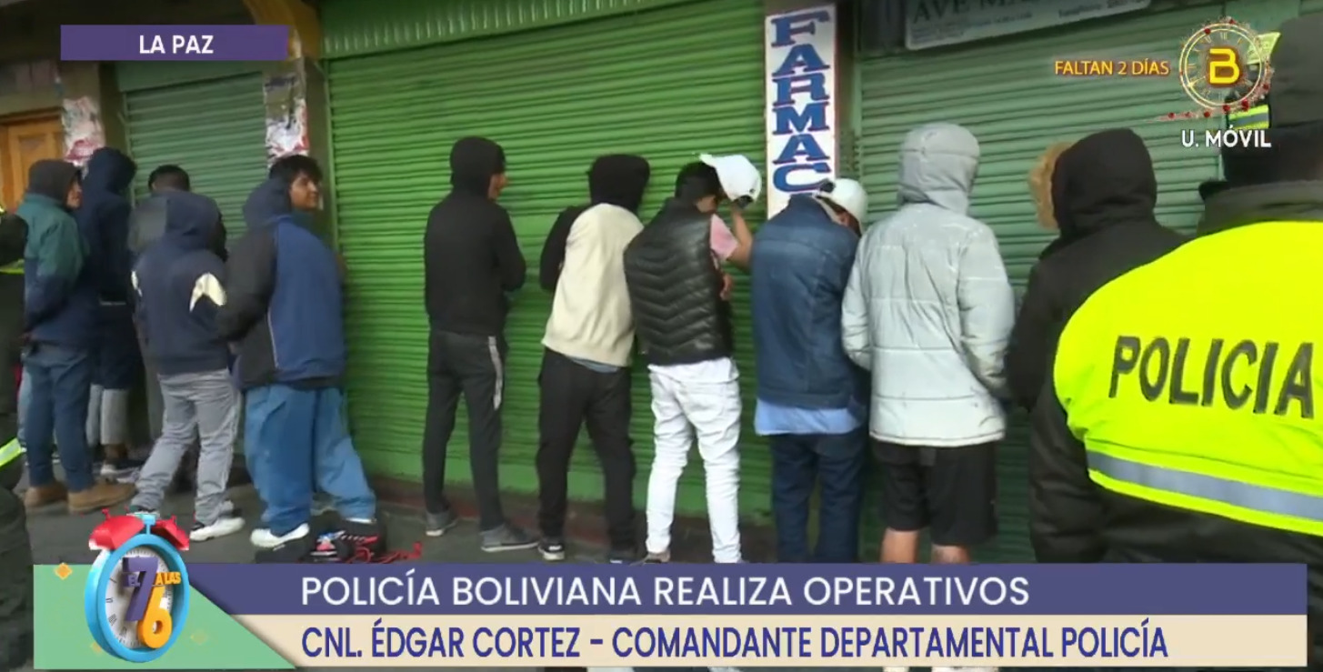 Despliegan a más de 2.000 policías en La Paz y El Alto y detienen a 21 personas por cometer hechos ilícitos 