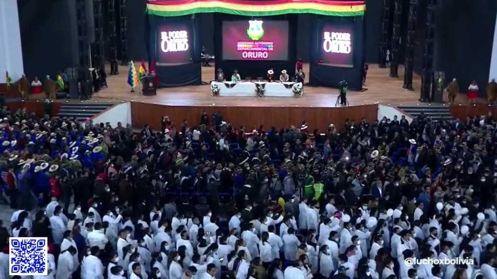 Presidente valora el espíritu combativo del pueblo orureño, en sus 242 años de la gesta libertaria