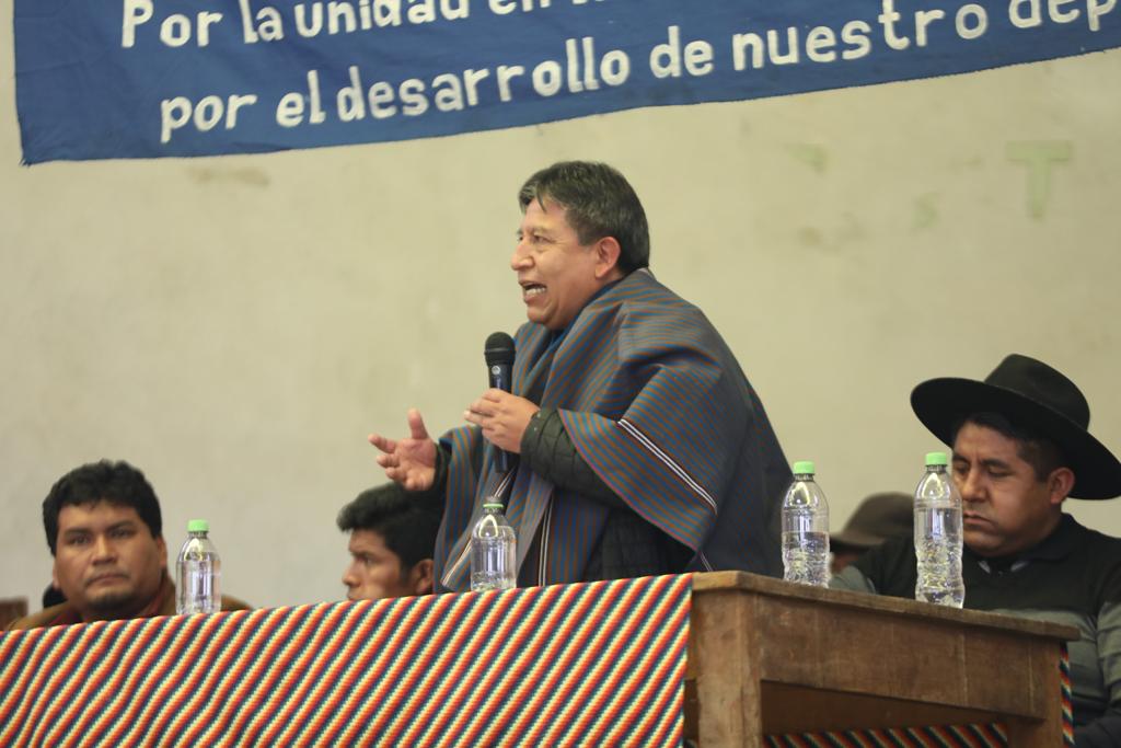 Choquehuanca pide a las organizaciones sociales luchar por la unidad del pueblo boliviano