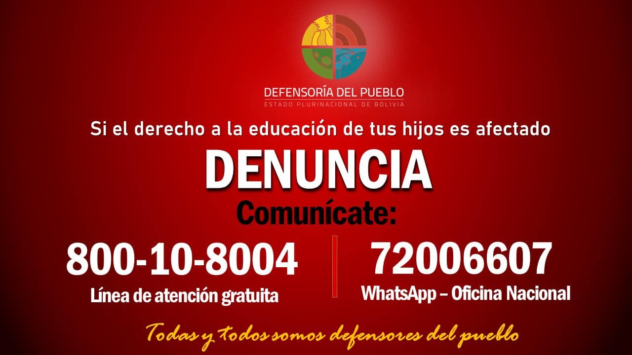 Inscripciones escolares: Defensoría habilita 33 líneas telefónicas para atender denuncias de vulneración de derechos