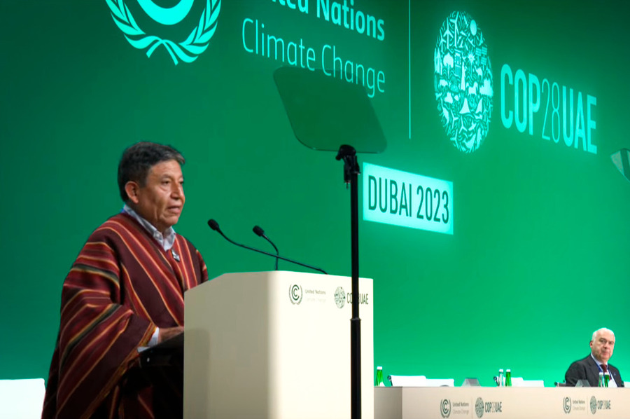 Choquehuanca llama a los pueblos indígenas a defender a la Madre Tierra en la COP28 de Dubái