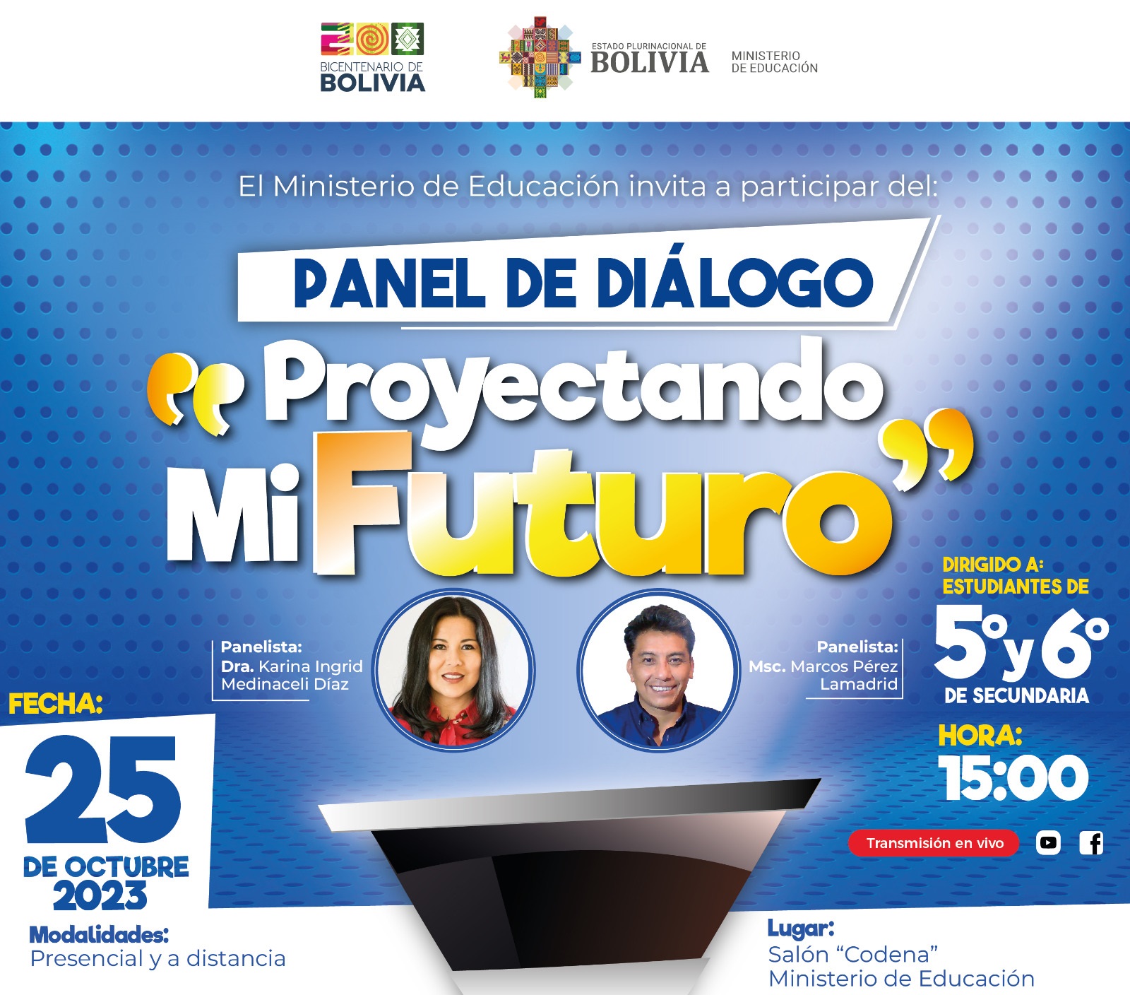 Educación invita a los estudiantes de Secundaria al panel "Proyectando mi Futuro"