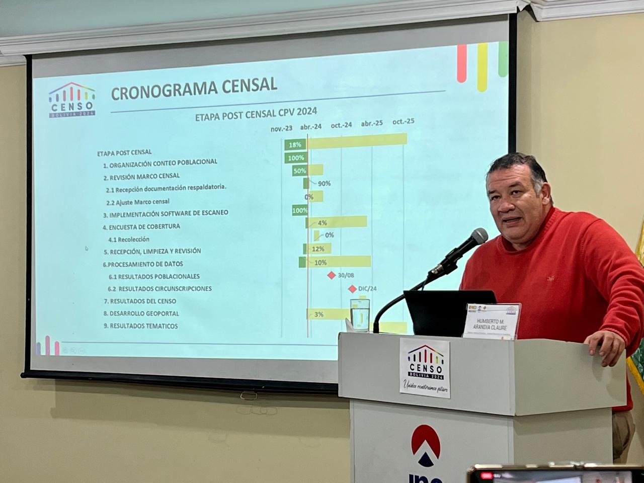 INE recibe el 72% del material censal