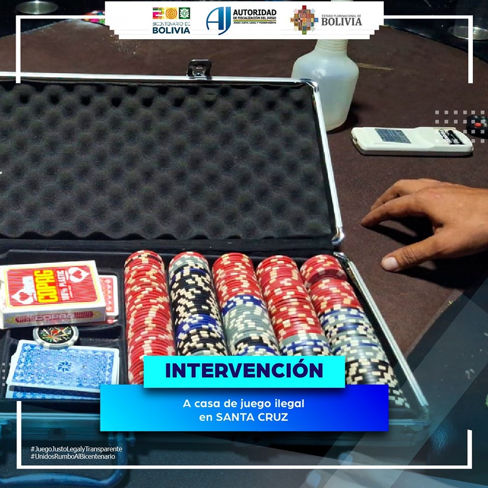 AJ interviene juego ilegal de póker en un Restobar de Santa Cruz
