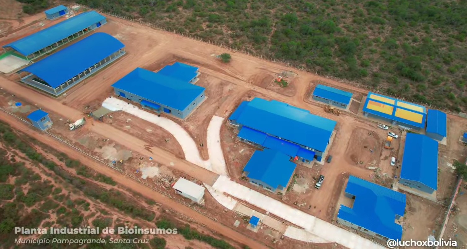 Construcción de la Planta de Bioinsumos en Santa Cruz llega al 91,54% de avance, prevén que inicie operaciones en diciembre