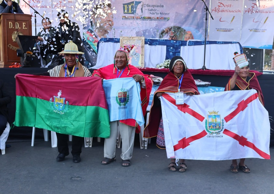 Olimpiada premia saberes de tres adultos mayores de Chuquisaca, La Paz y Cochabamba