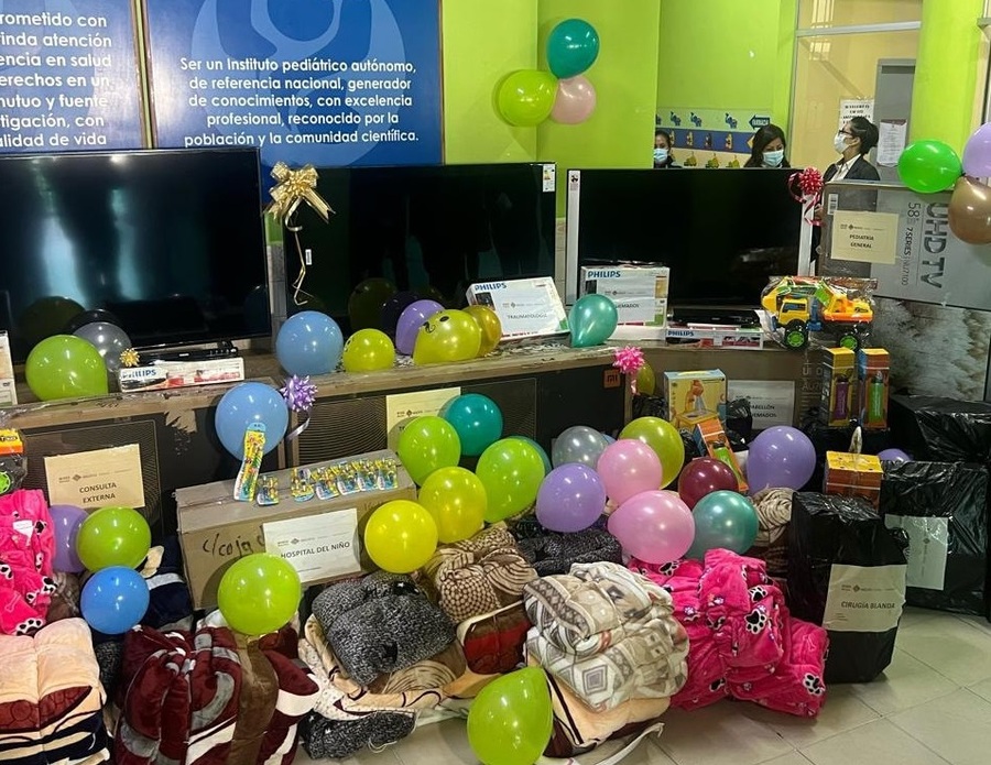 Entregan televisores, reproductores de video y otros enseres para distracción de internos del Hospital del Niño de La Paz