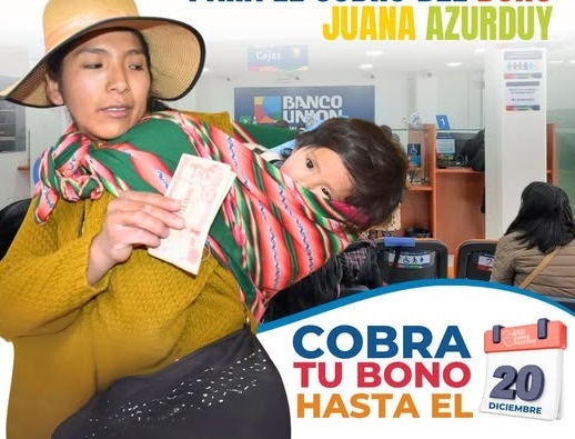 Beneficiarias del Bono Juana Azurduy pueden cobrar su incentivo hasta el viernes