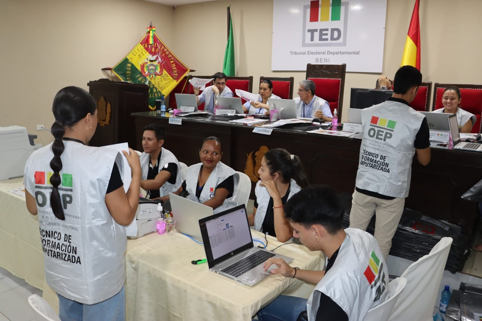 Cómputo de actas de las Elecciones Judiciales 2024. Foto: TED Beni
