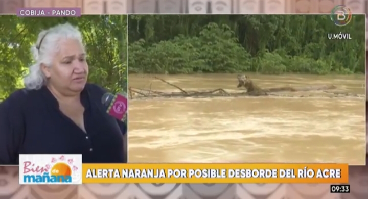 Declaran alerta Naranja por posible desborde del río Acre en Cobija