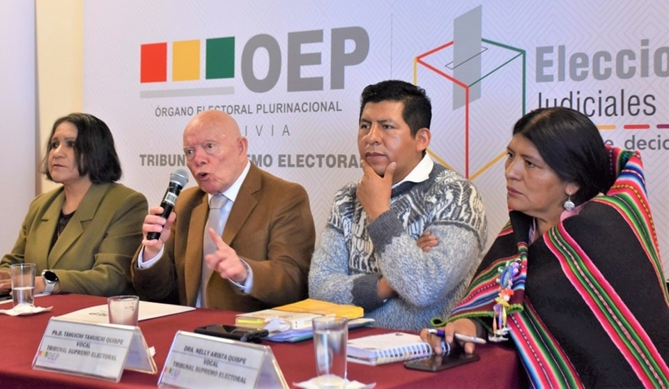 Sala plena del Tribunal Supremo Electoral (TSE). Foto: Órgano Electoral Plurinacional (OEP) de Bolivia