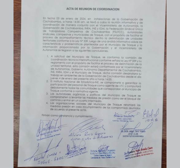 Tiraque levanta bloqueo y habilita la vía antigua Cochabamba-Santa Cruz tras acuerdo con el Gobierno