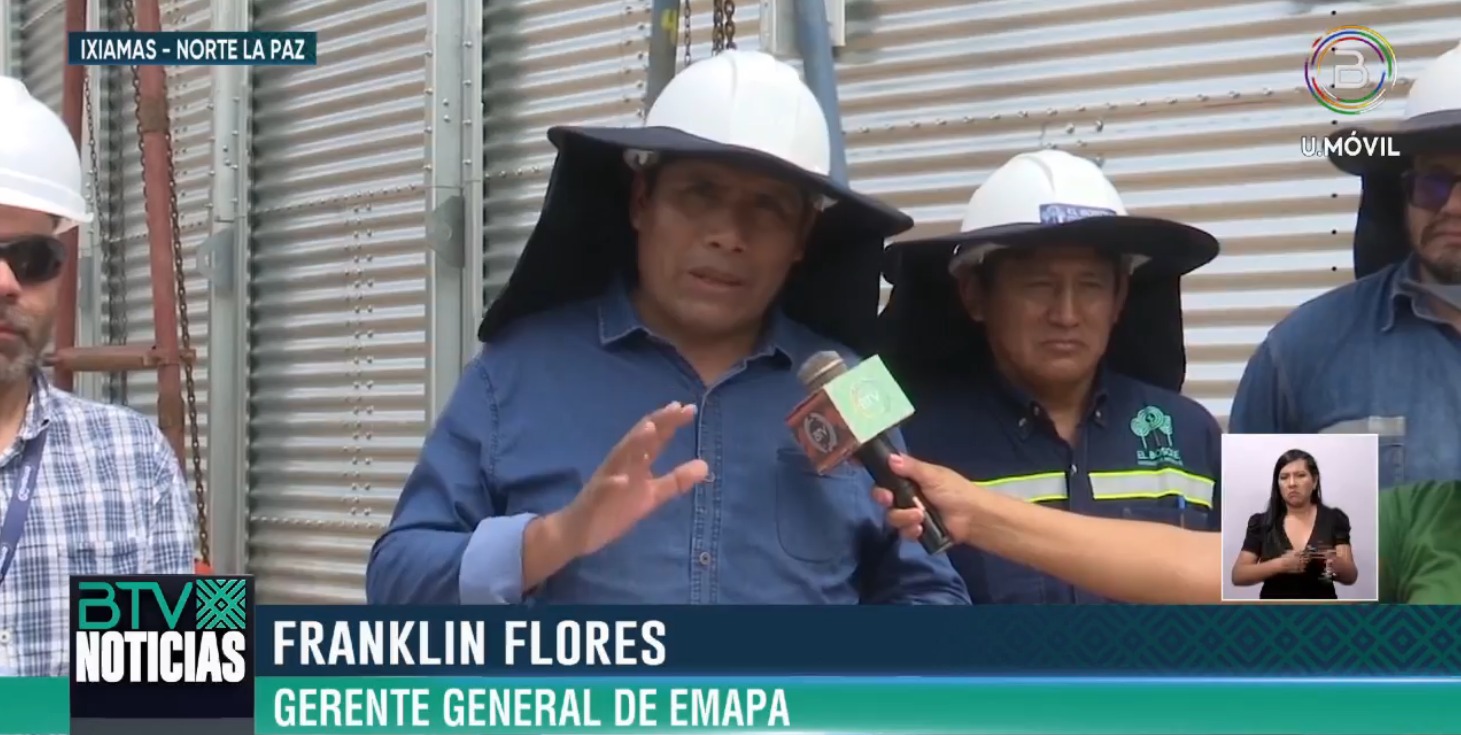 Emapa y autoridades de Ixiamas inspeccionan construcción de la planta de acopio y transformación de granos