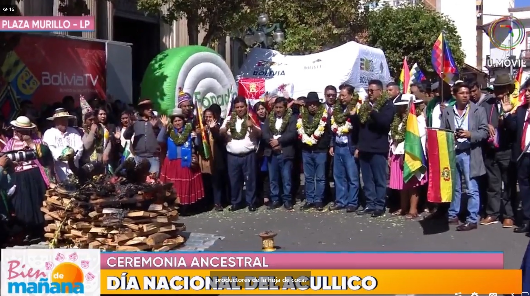 Presidente Arce inicia actos por el “Día Nacional del Acullico” con una ofrenda a la Pachamama