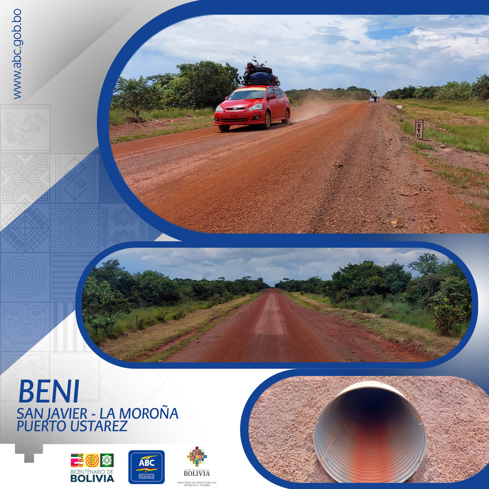 ABC avanza en trabajos de conservación en los tramos San Javier – La Moroña y Carapari – Sidras