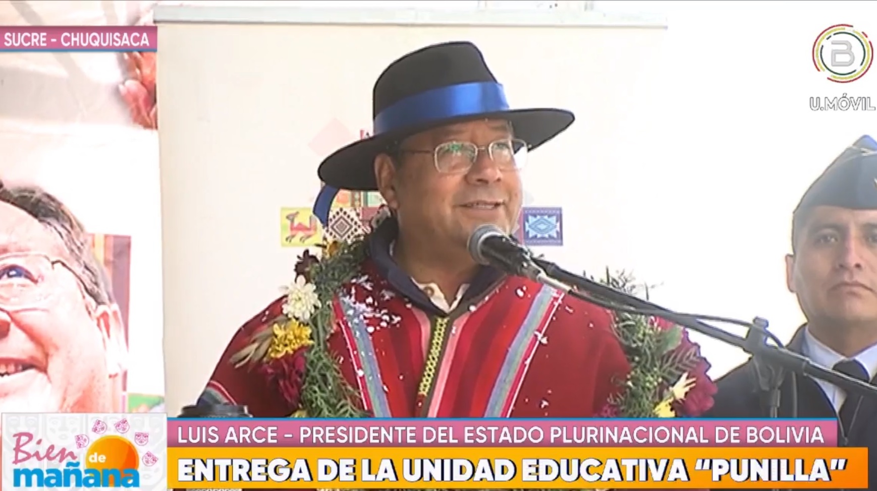 Presidente Arce entrega unidad educativa en Sucre y llama a mejorar la calidad formativa