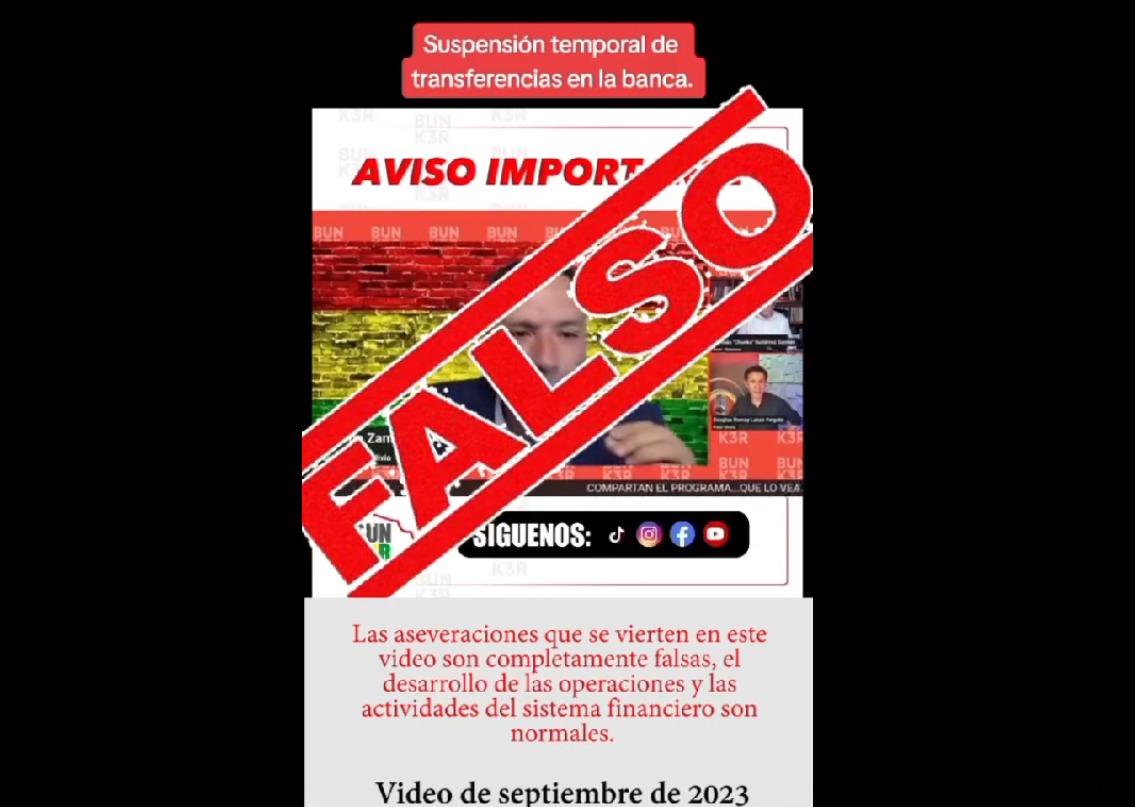 ASFI y Asoban aclaran que las operaciones en el sistema financiero son normales, alertan sobre videos falsos