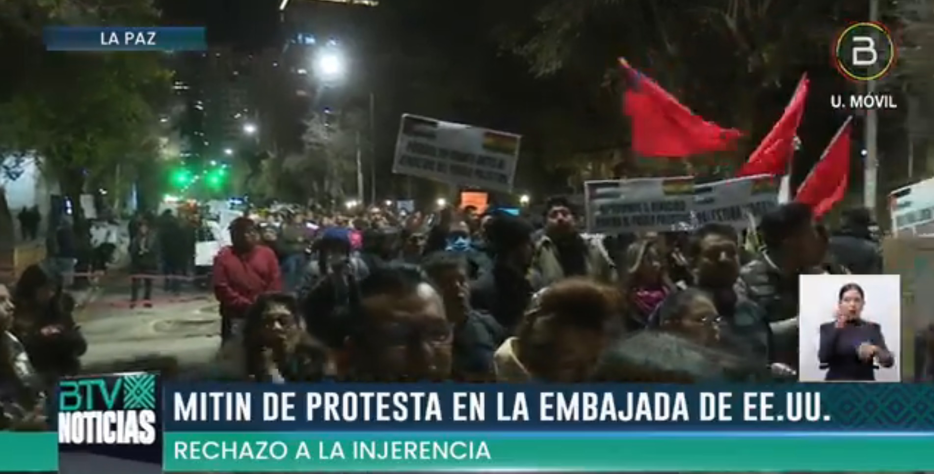 En La Paz marchan contra injerencia de EEUU en Latinoamérica y en la Franja de Gaza