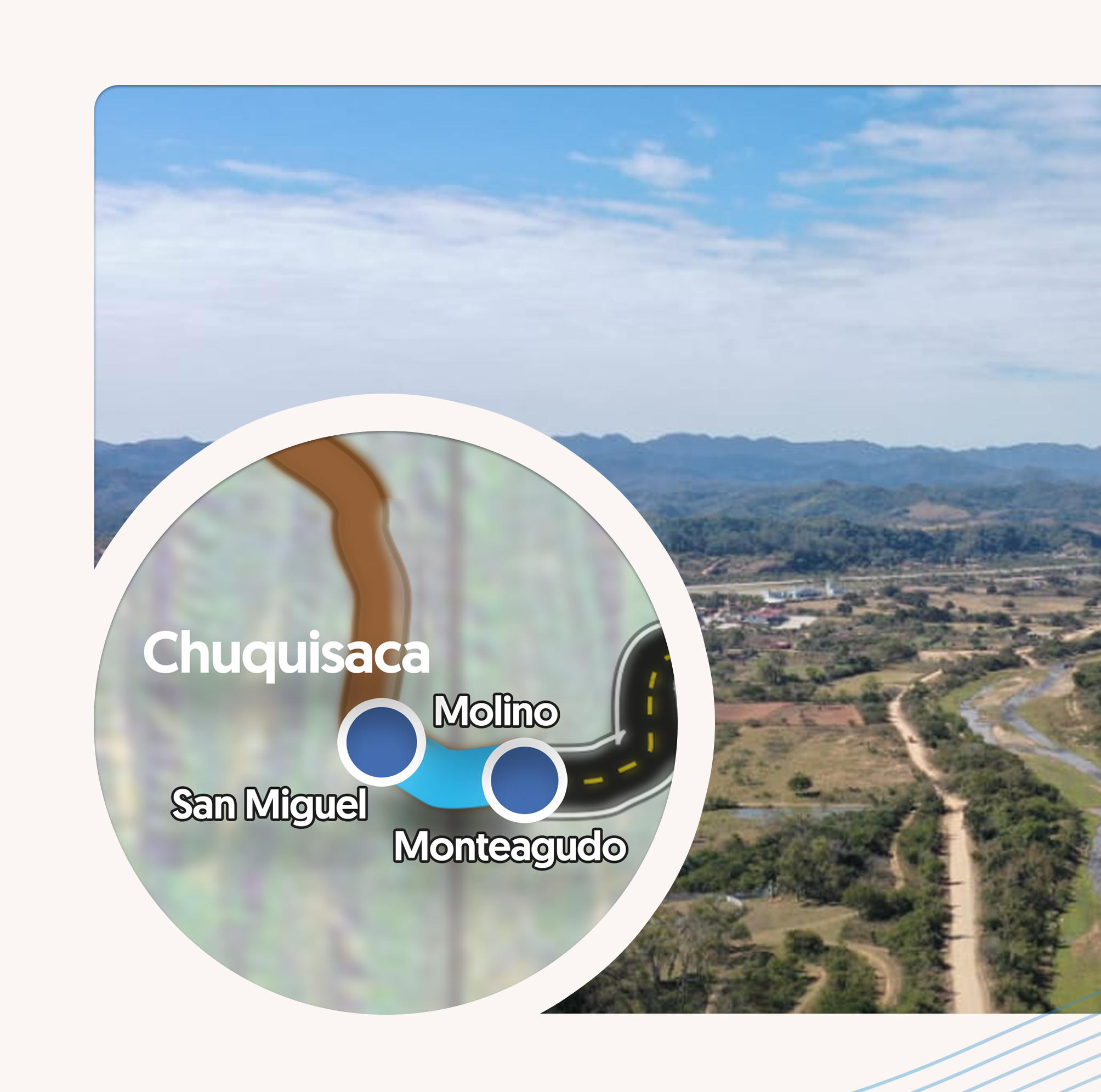 Inicia estudio para construir la carretera Molino – San Miguel – Circunvalación Monteagudo con Bs 3,9 millones de inversión 