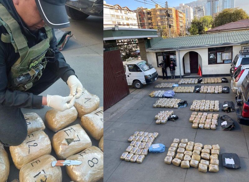 Detienen a una persona que trasladaba más de 338 kilos de marihuana en Cochabamba